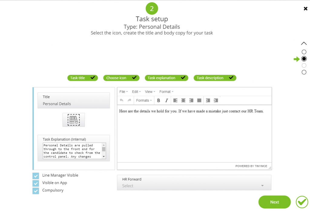 Task – Personal Details | DayOne Documentation
