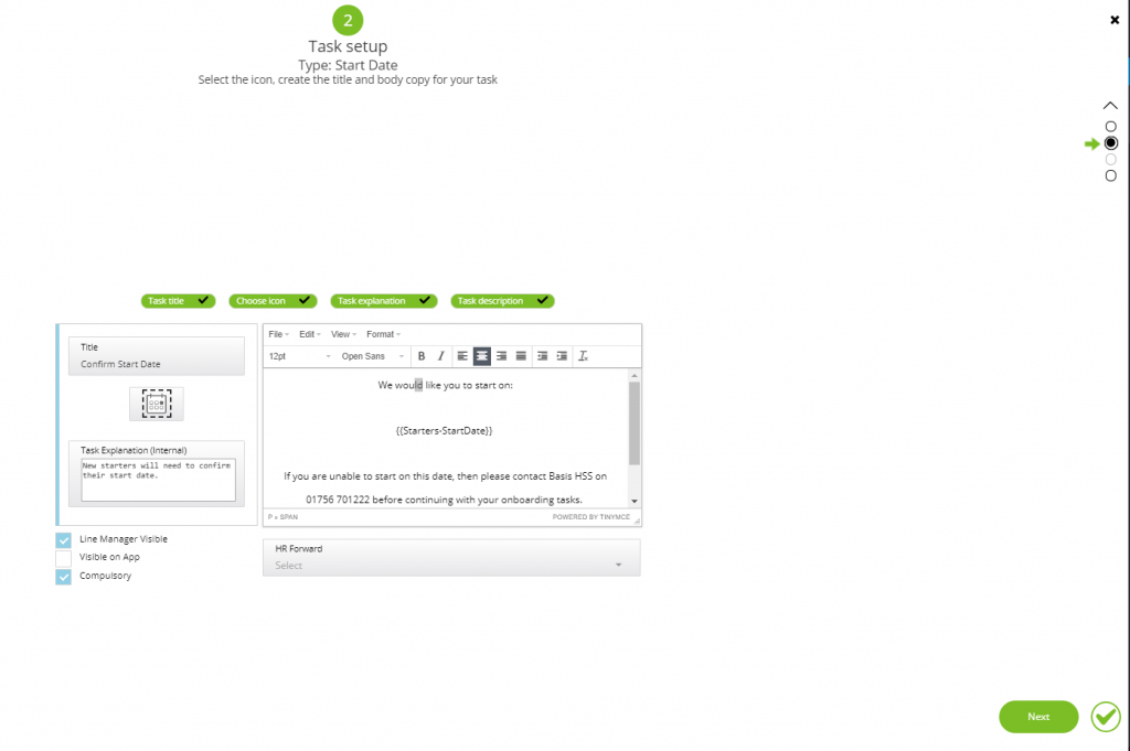 Task – Start Date | DayOne Documentation