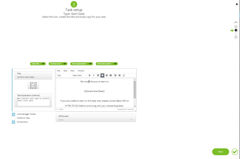 Task – Start Date | DayOne Documentation