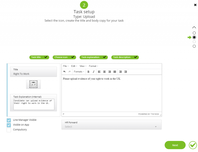 Task – Upload | DayOne Documentation