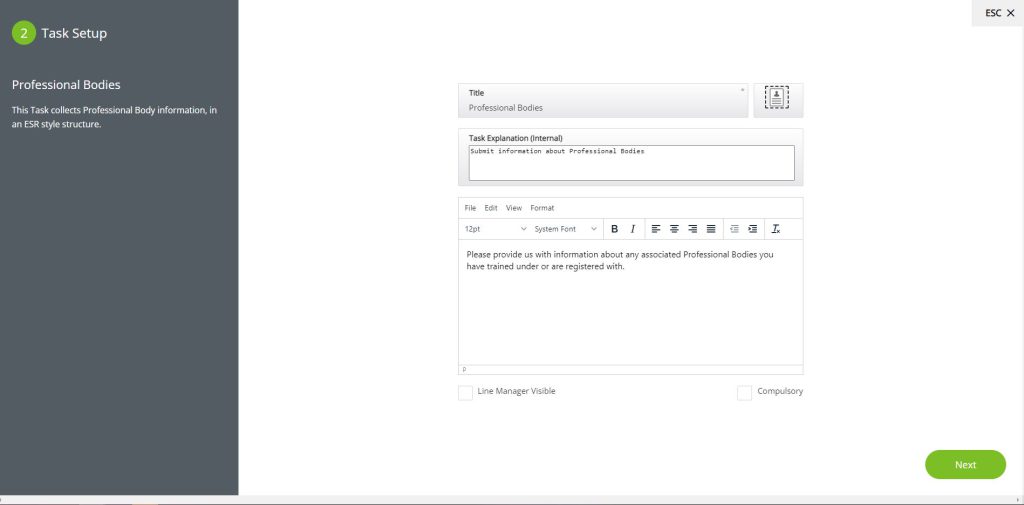 Task – Professional Bodies | DayOne Documentation